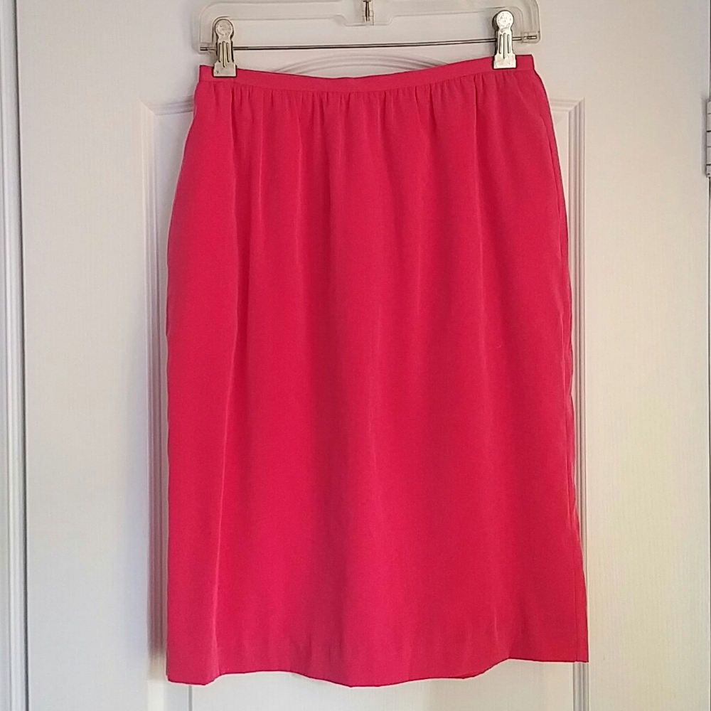 PORTS - vintage pink rose knee length skirt